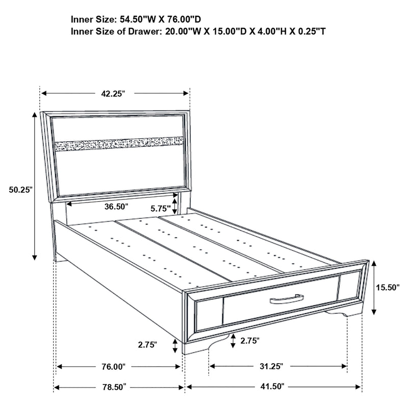 Miranda Panel Platform Storage Bed