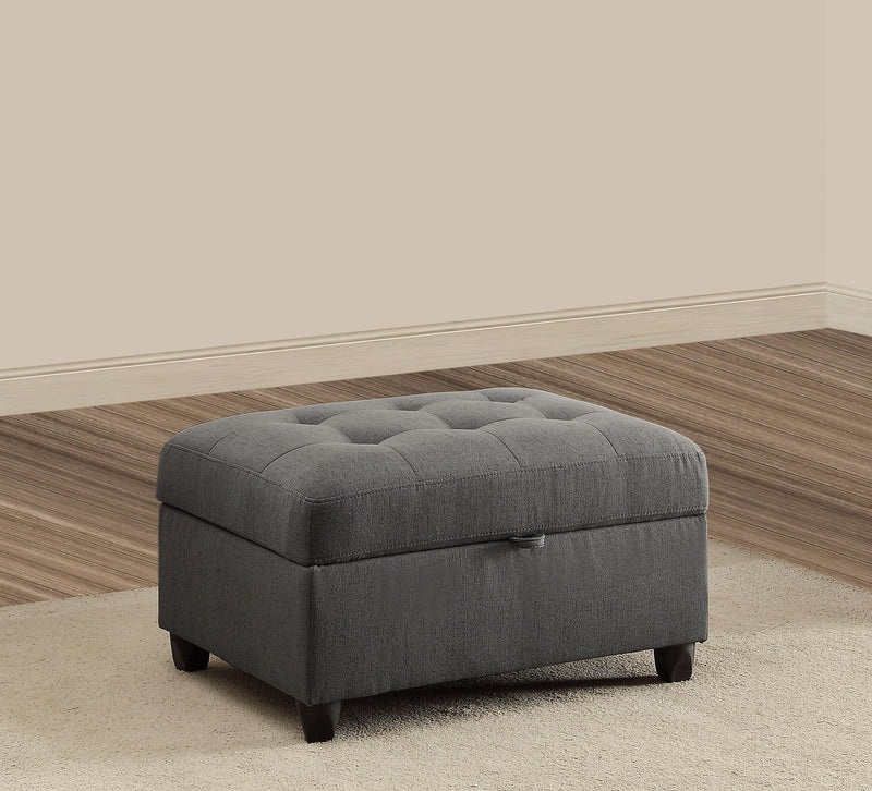 Stonenesse Tufted Storage Ottoman Grey