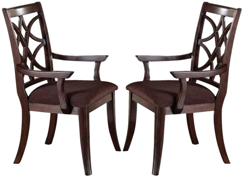 Acme Keenan Dining Arm Chairs (Set of 2) in Dark Walnut 60258