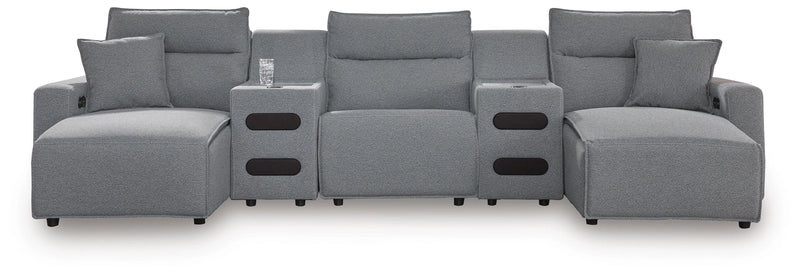 Modmax II Reclining Sectional with Double Chaise and Audio Consoles